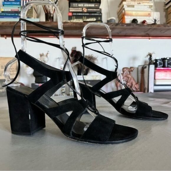 Stuart Weitzman Shoes - Stuart Weitzman Bigtiegirl Suede Lace Up Block Heel Gladiator Sandals